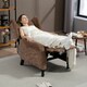 image 8 of HOMCOM Manual Reclining Armchair Recliner with Footrest Brown Brown