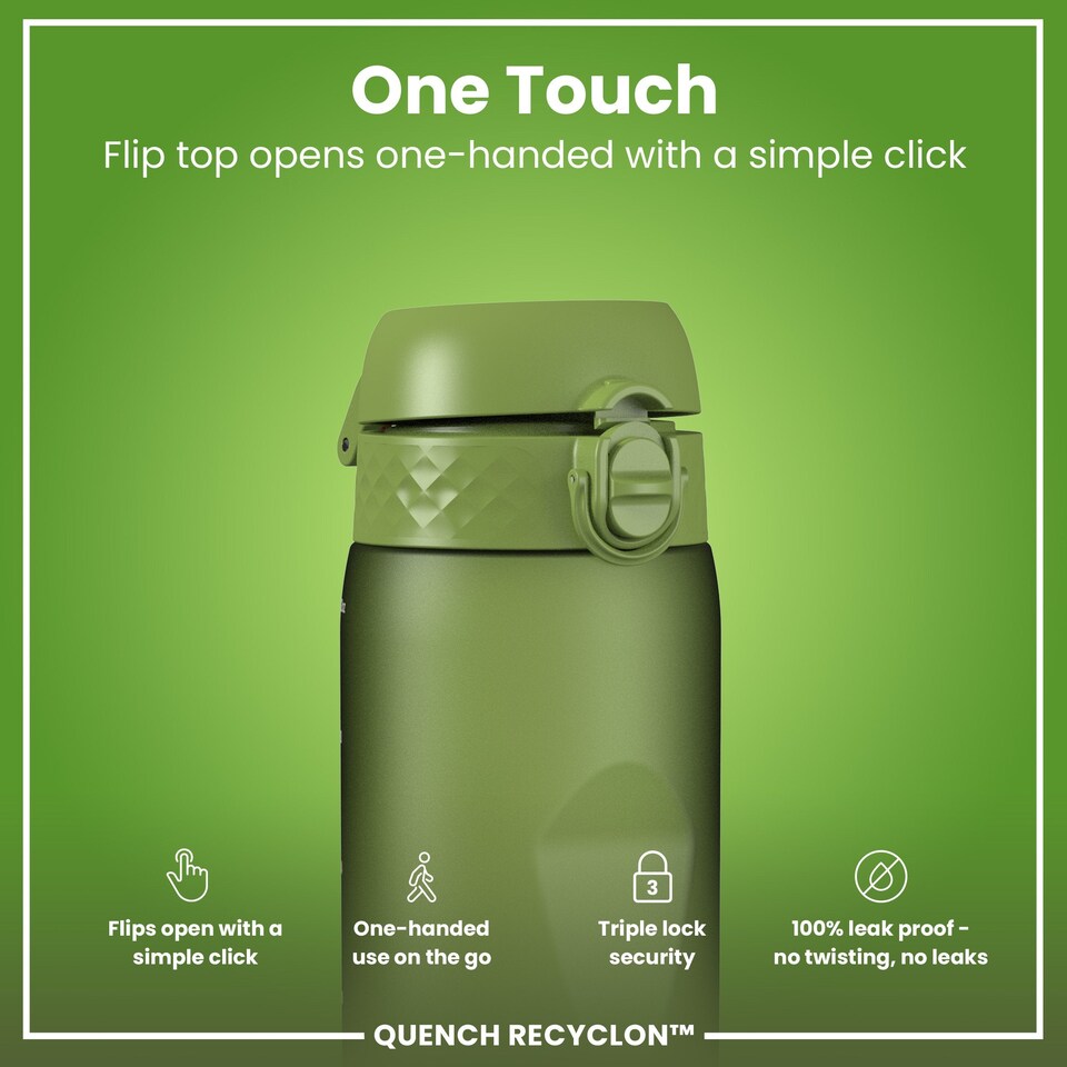 image 1 of Leak Proof 1 Litre Water Bottle, BPA Free, 1000ml (32oz) | Green | Khaki Green | 1L