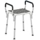 image 1 of HOMCOM Portable Shower Stool, Non-Slip Shower Chair with Adjustable Height and EVA Cushion, Rust-Free Aluminium Bath Chair for Elderly, Disabled, Grey | Grey | Grey