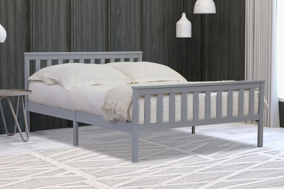 image 1 of Marnel 4ft 6 Double Grey Bed Frame | Grey | Double