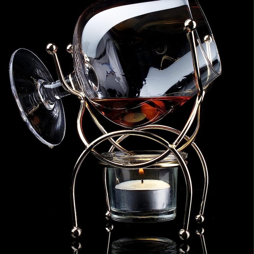 image 1 of Bar Orignale Brandy Warmer Set Deluxe Gold