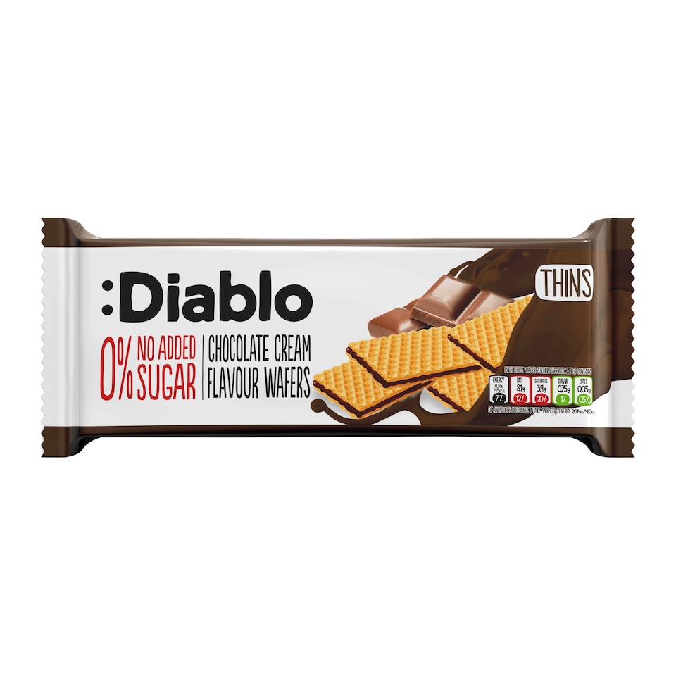 image 1 of Diablo No Added Sugar Chocolate Cream Wafer Thins 150g
