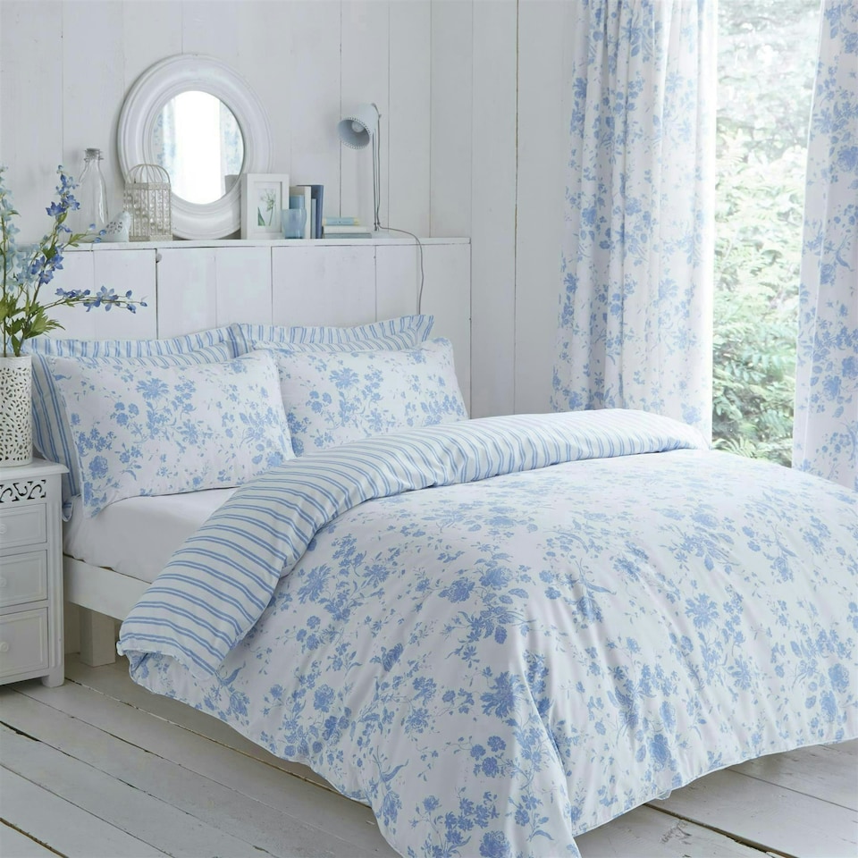 image 1 of Amelie Blue King Size Duvet Cover Set - SW Blue | King