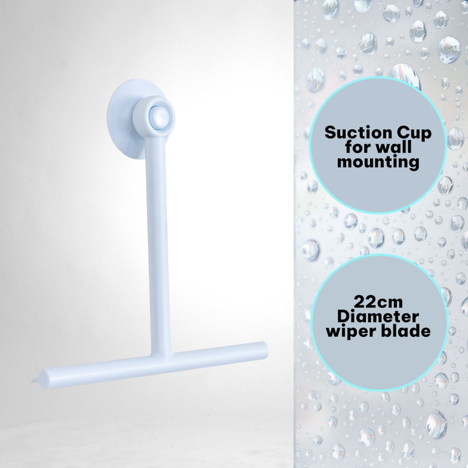 image 1 of Showerdrape Rocco White Bathroom Shower Squeegee | White | 1