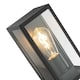 image 5 of Modern Rectangular Outdoor Lantern Wall Light in Matte Black with Clear Glass | Black | Black | 1