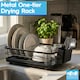 image 2 of Harbour Housewares Metal Kitchen Dish Drainer Rack Cutlery Holder Bowl Plate Drying Rack with Drip Tray
