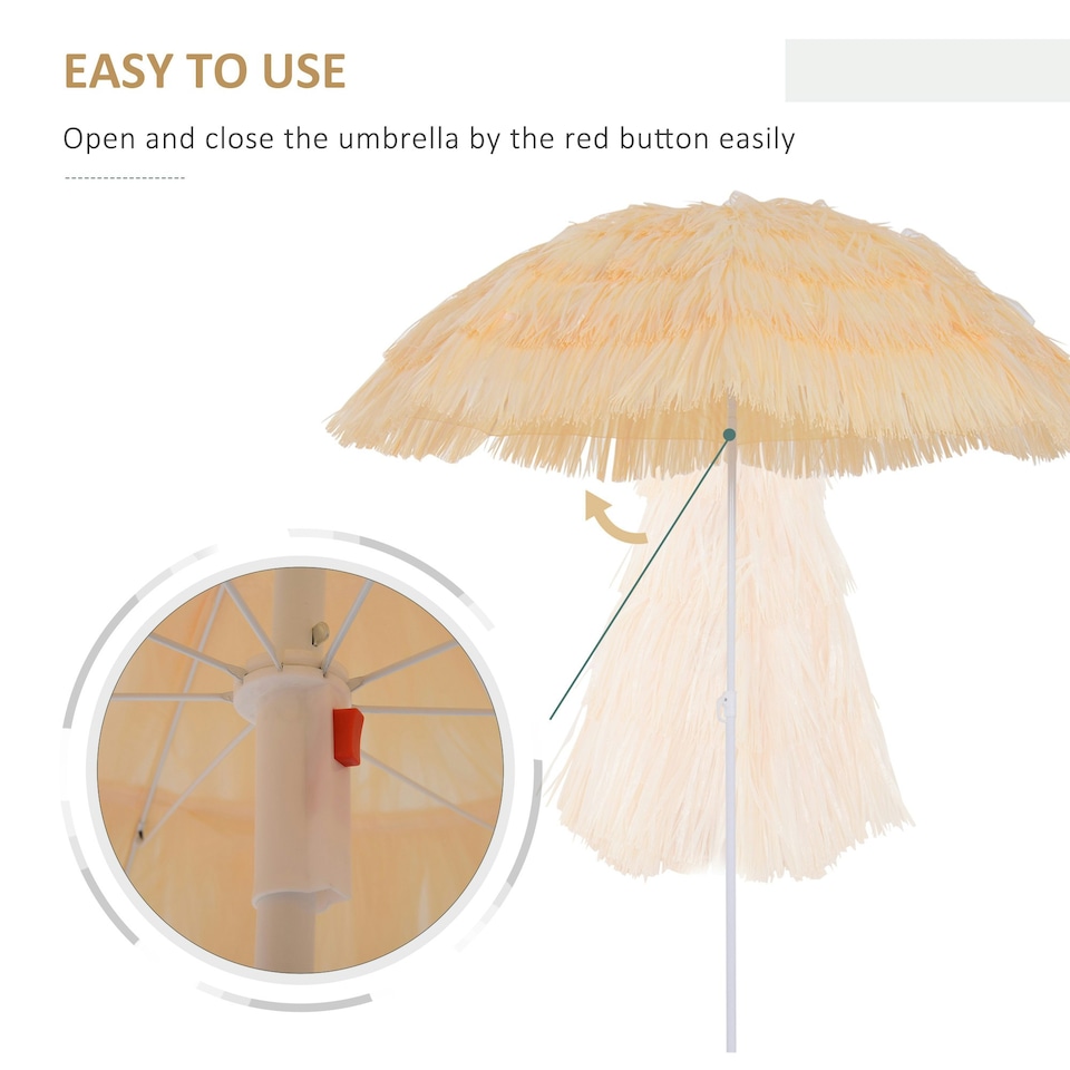 image 1 of Garden Patio Hawaii Beach Sun Umbrella Sunshade Outdoor Folding Tilting Parasol