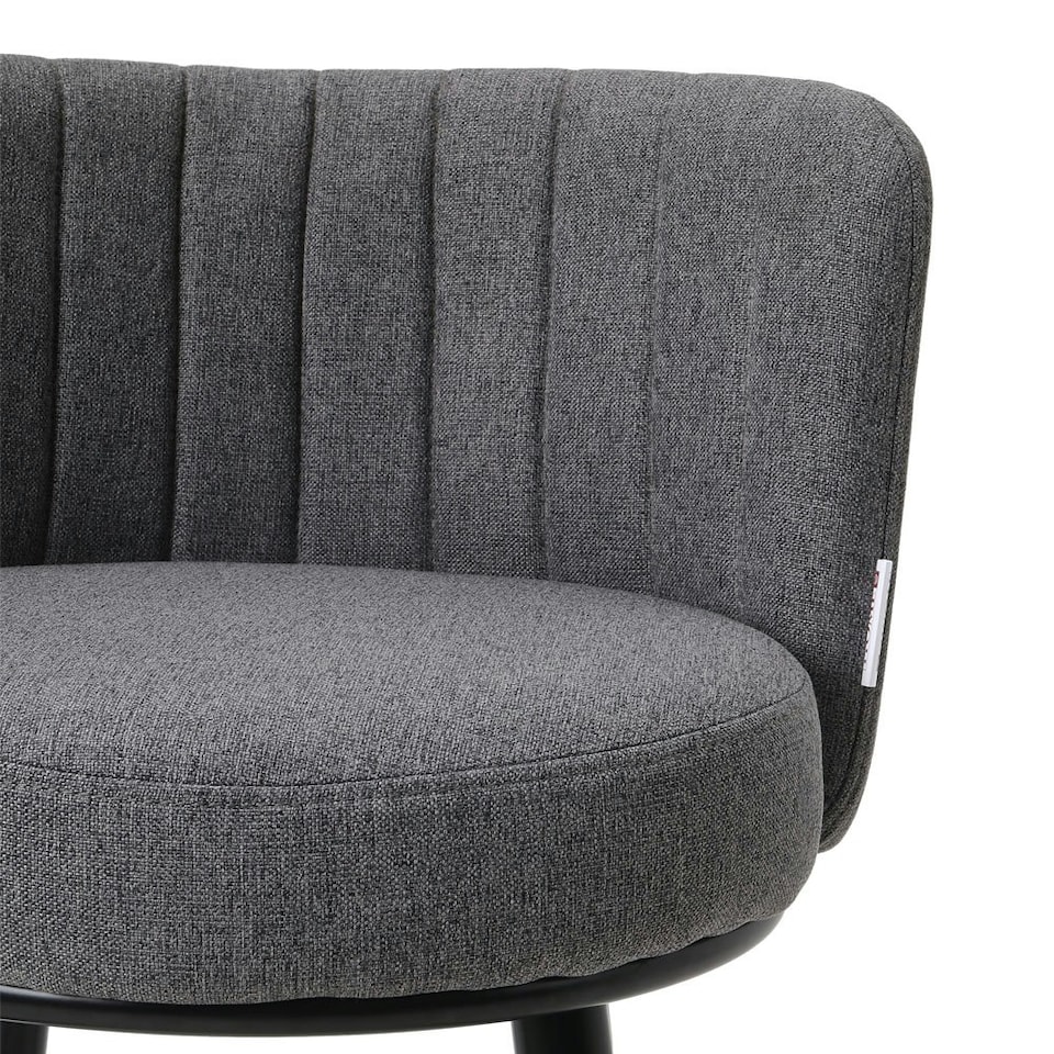 image 1 of Living and Home Linen Upholstered Bar Stool x2 - Grey