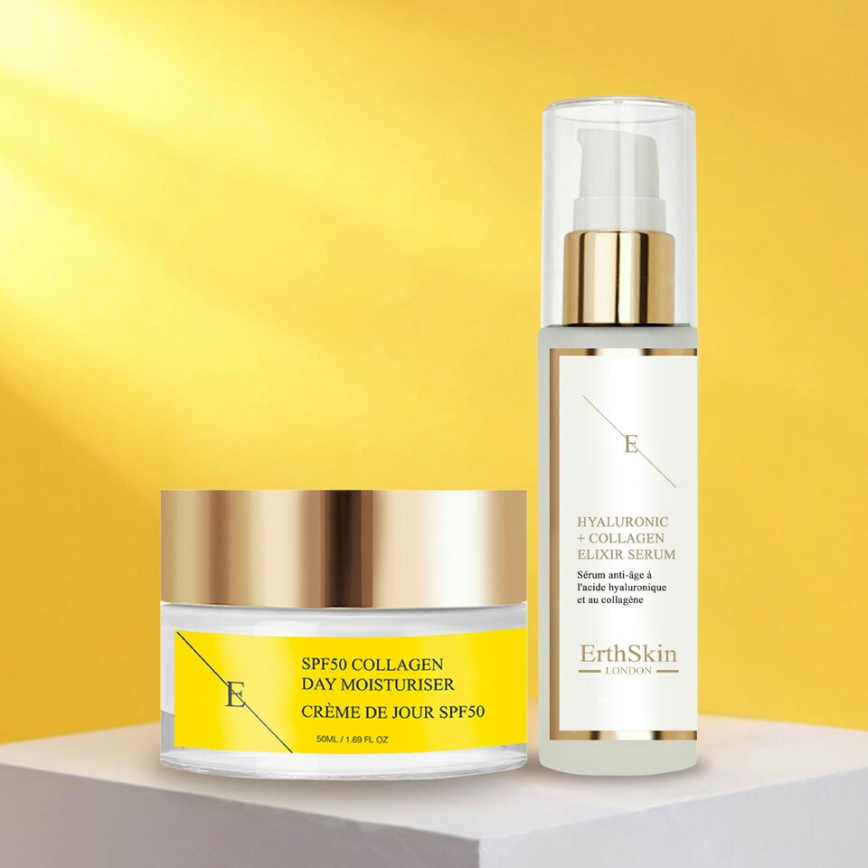 image 1 of SPF 50 Collagen Day Cream 50ml + Hyaluronic acid & Collagen Serum - 60ml
