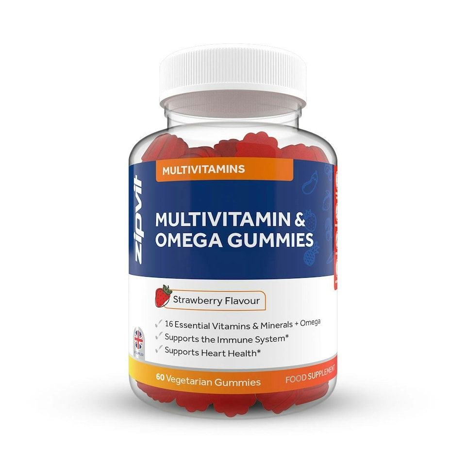 image 1 of Zipvit Multivitamin & Omega Gummies for Adults, 16 Vitamins, 60 Veggie Gummies, Supports Heart, Brain & Vision