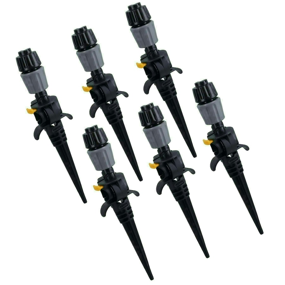 image 1 of Universal Easy Drip garden Sprinklers and Ground Pegs Plant Watering 6pc