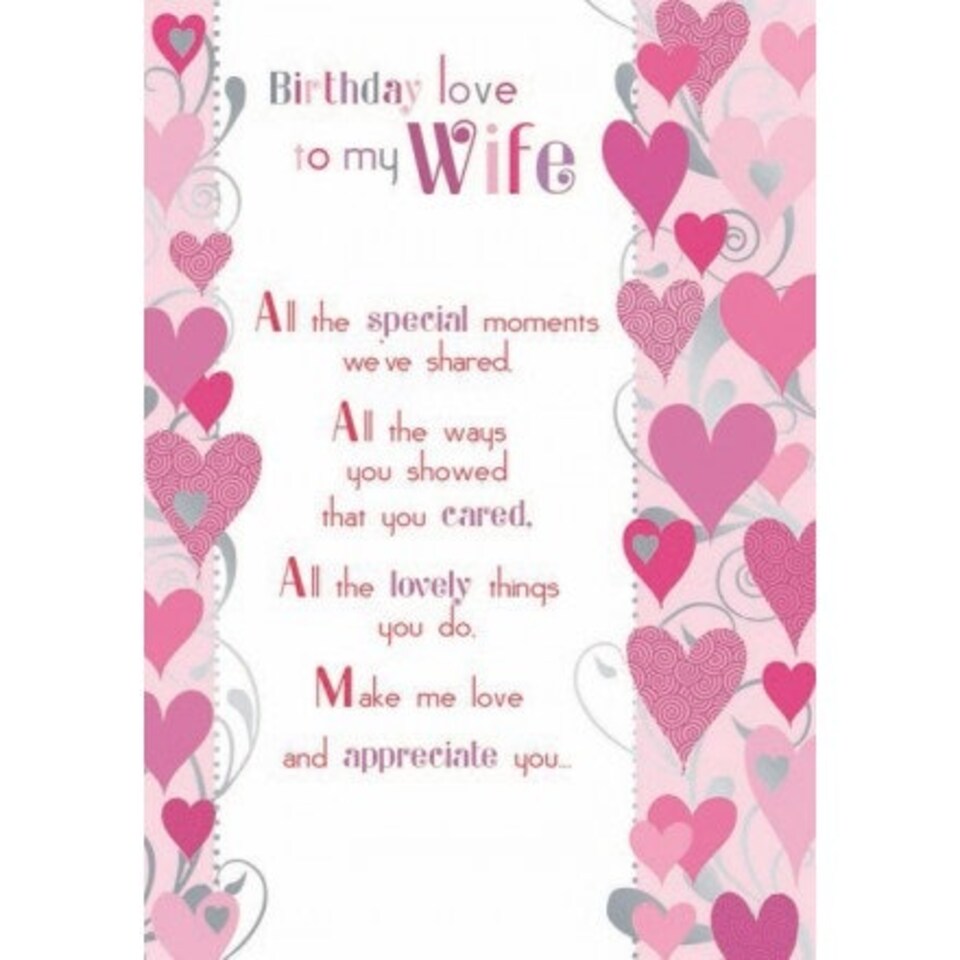 image 1 of Birthday Love To My Wife - Birthday Greeting Card