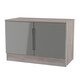image 4 of Lucca Compact 2 Door Cupboard in Grey Gloss & Grey Oak (Ready Assembled) | Grey | Grey Gloss & Grey Oak