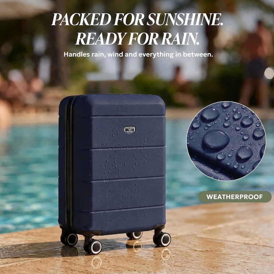 image 1 of Lugg Jetset Lightweight ABS Hard Shell Cabin Suitcase with 4 Spinner Wheels (40x30x20cm)