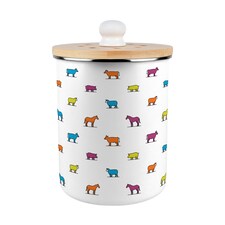 Colourful Farm Animals Food Waste Caddy - Metal 2L Decorative Kitchen Compost Bin