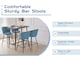 image 10 of SONARA Set of 2 Blended Woven Fabric Counter Height Bar Stools with Backrest | Blue
