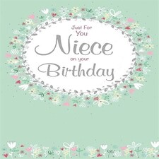 Pretty Flowers Circle Niece Birthday Card