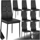 image 1 of Dining Chair Set - high backrest, slim steel legs & rhinestone highlights - Set of 8 Black