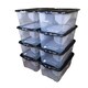 image 8 of 8 x 42L Clear Storage Box with Black Lid, Stackable and Nestable Design Storage Solution