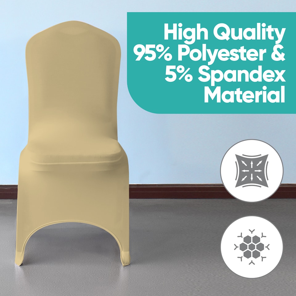 image 1 of Chair Cover Spandex Polyester Stretch Fabric Dining Slipcovers - 10pcs