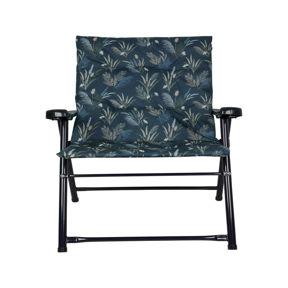 image 1 of Mountain Warehouse Padded Folding Chair Patterned Sturdy Camping Outdoor Seat Blue