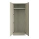 image 2 of Classic Square Panel Taupe Grey Double Wardrobe with Single Rail Grey