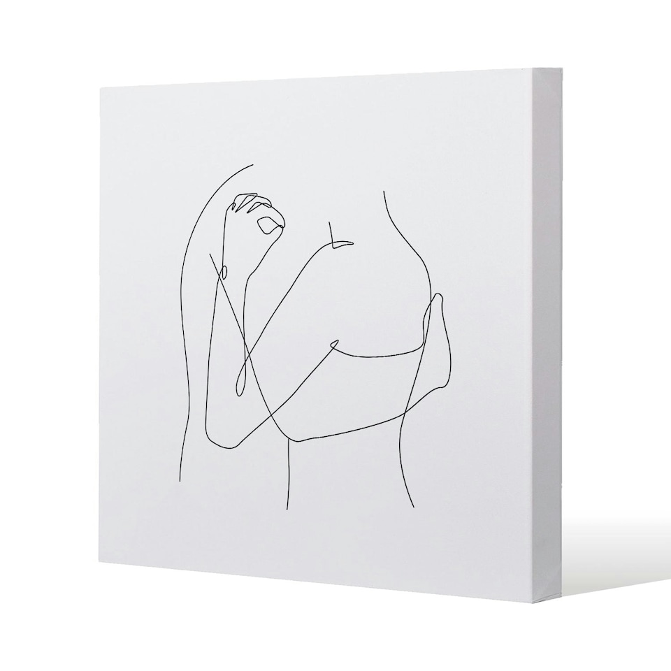 image 1 of line art hug (Canvas Print) 90 x 90 x 4cm