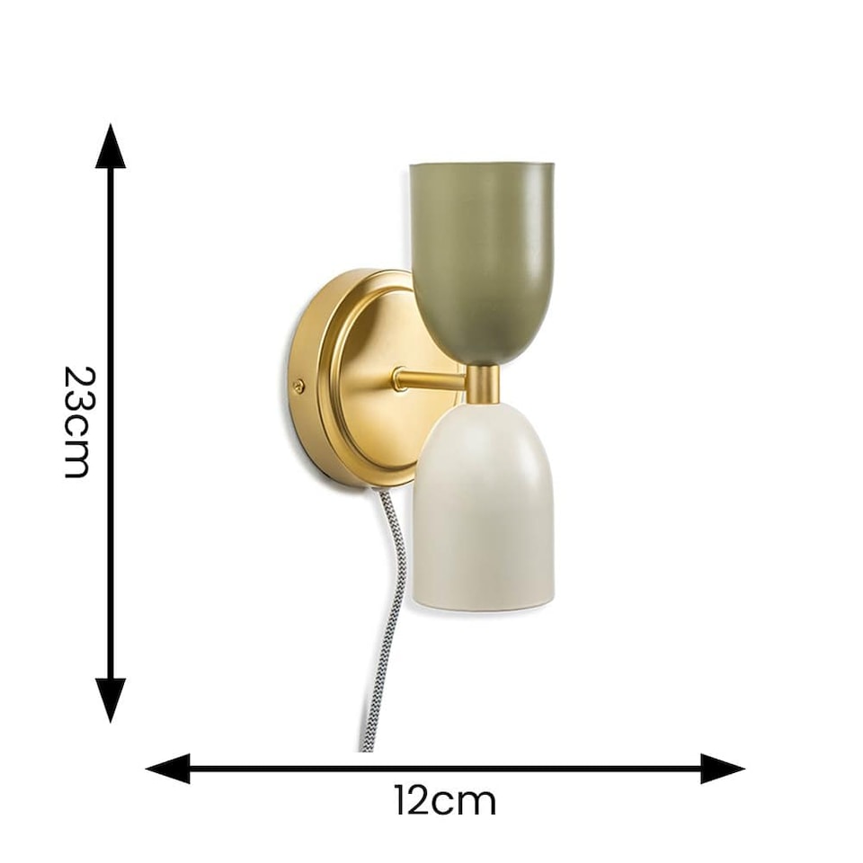 image 1 of ValueLights Tate Plug in Gold Up & Down Wall Light | Multi