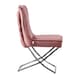 image 3 of Set of 2 Trafalgar Velvet Dining Chairs with Gold Crossed Legs - Modern Upholstered Accent Chair | Pink