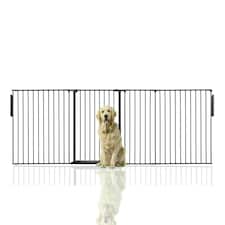 Bettacare Premium Extra Tall Multi Panel Flexible Dog Barrier, up to 272cm Wide, Black, 105cm Tall, Dog Barrier for Pets Dogs and Puppy Black
