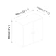 image 4 of Oak Tier 2-Door Wooden Cabinet | Multi | 1