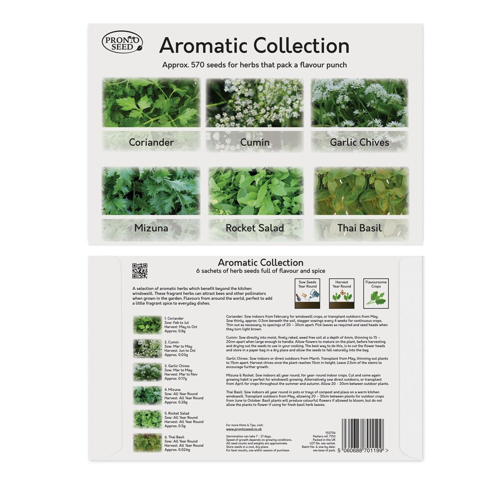 image 1 of Pronto Seed Herb Seeds Bumper Pack – 24 Culinary Herb Varieties, Over 2,600 Seeds for Kitchen & Garden Growing