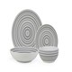 image 2 of 16pc White Pad Print Dinner Set