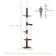 image 5 of PawHut Floor to Ceiling Cat Tree 5-Tier Climbing Tower Scratching Post