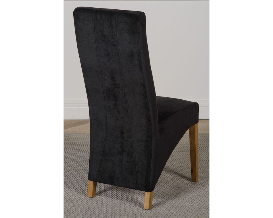 image 1 of Oslo 180 x 90 cm Large Oak Dining Table and 6 Lola Fabric Chairs | Black | Black