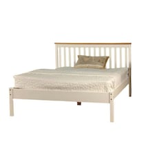 4ft6 Double Low Footend   Wooden Bed Frame In White