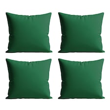 Waterproof Outdoor Garden Cushion Covers Patio Cushion Cover Cases Square Pack Of 4 45cm X 45cm Green | Dark Green