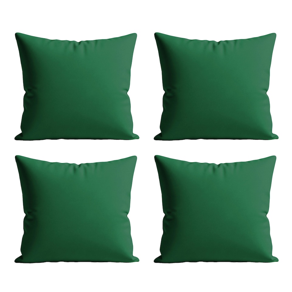 image 1 of Waterproof Outdoor Garden Cushion Covers Patio Cushion Cover Cases Square Pack Of 4 45cm X 45cm Green | Dark Green