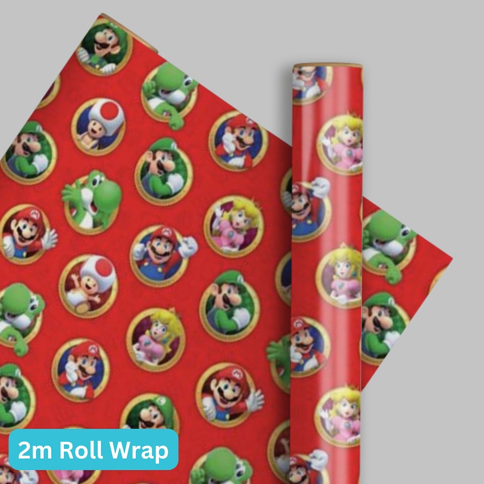 image 1 of Super Mario Gift Wrap Roll 2m