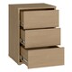 image 5 of Alice Springs Bedside Cabinet with 3 Drawers Push-to-Open in Elegancia Oak