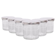 Argon Tableware Glass Jam Jars with Lids - 150ml - Pack of 6