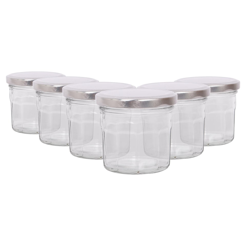 image 1 of Argon Tableware Glass Jam Jars with Lids - 150ml - Pack of 6
