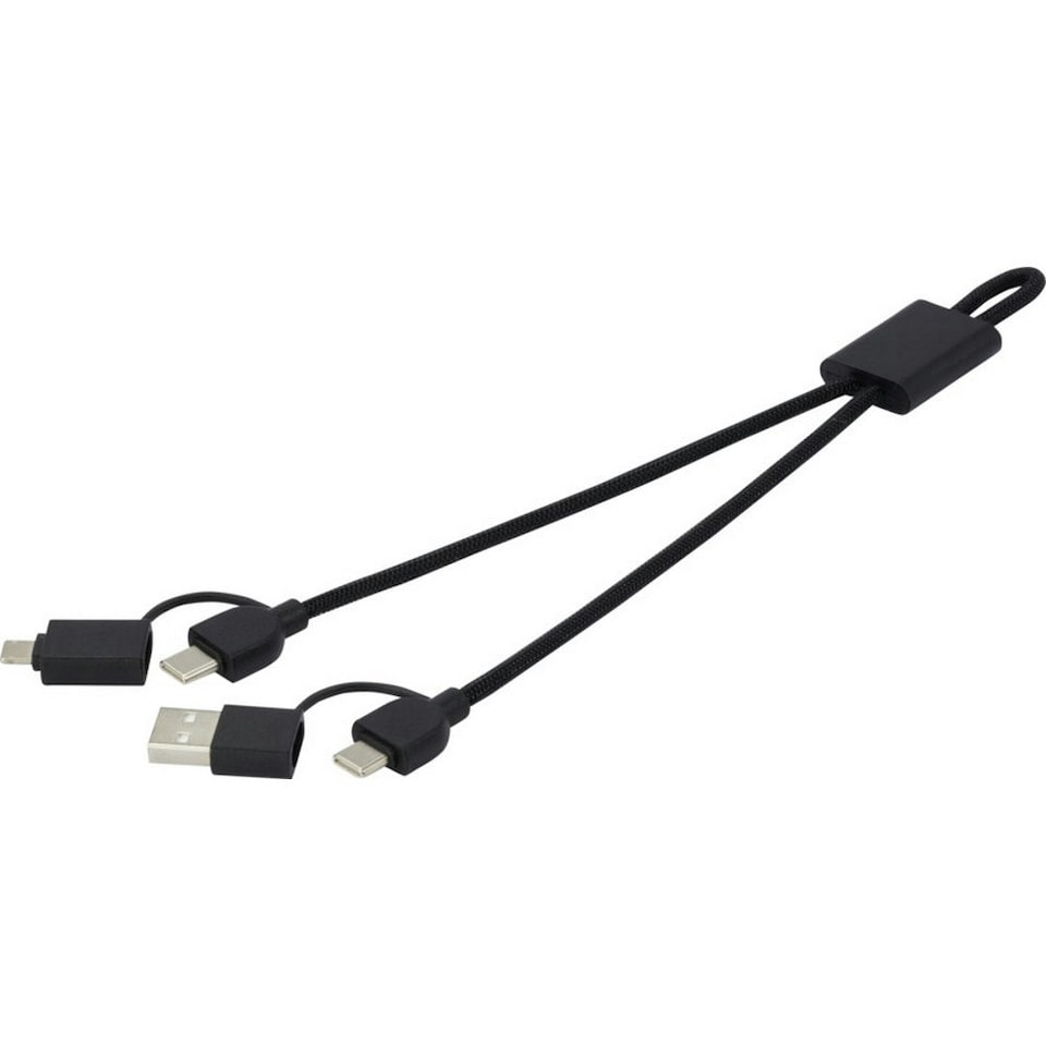 image 1 of Tekio Aluminium 6-In-1 Mobile Phone Charger - Solid Black - One Size