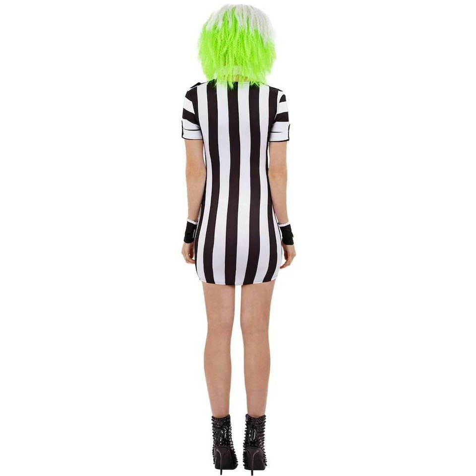 image 1 of Beetlejuice Halloween Costume Dress - Black/White - L L