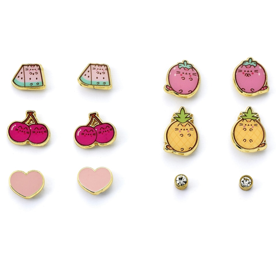 image 1 of Pusheen The Cat Fruits Themed Stud Earring Set