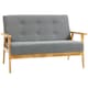 image 1 of HOMCOM Modern 2-Seater Sofa Upholstery w/ Rubber Wood Legs Dark Grey
