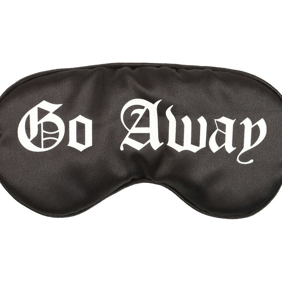 image 1 of Something Different Go Away Gothic Satin Sleep Mask - Black - One Size