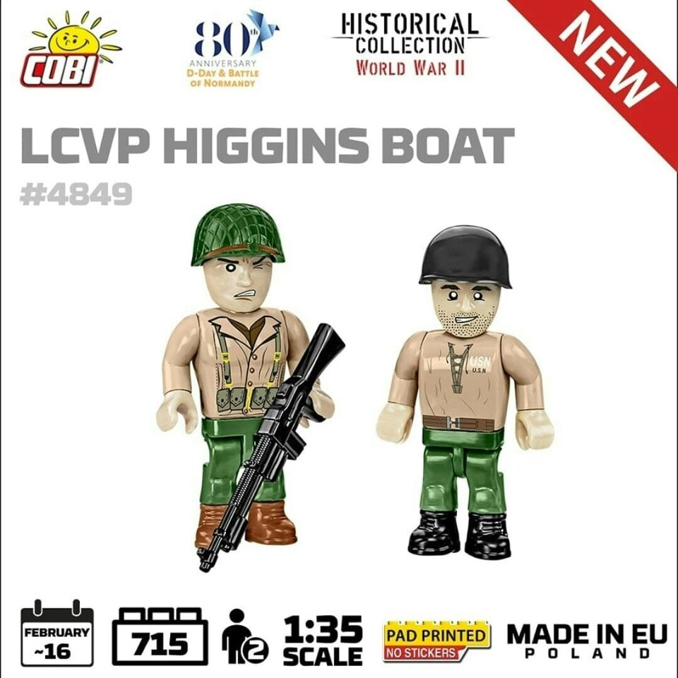 image 1 of LCVP Higgins Boat brick model - COBI 4849 - 715 bricks