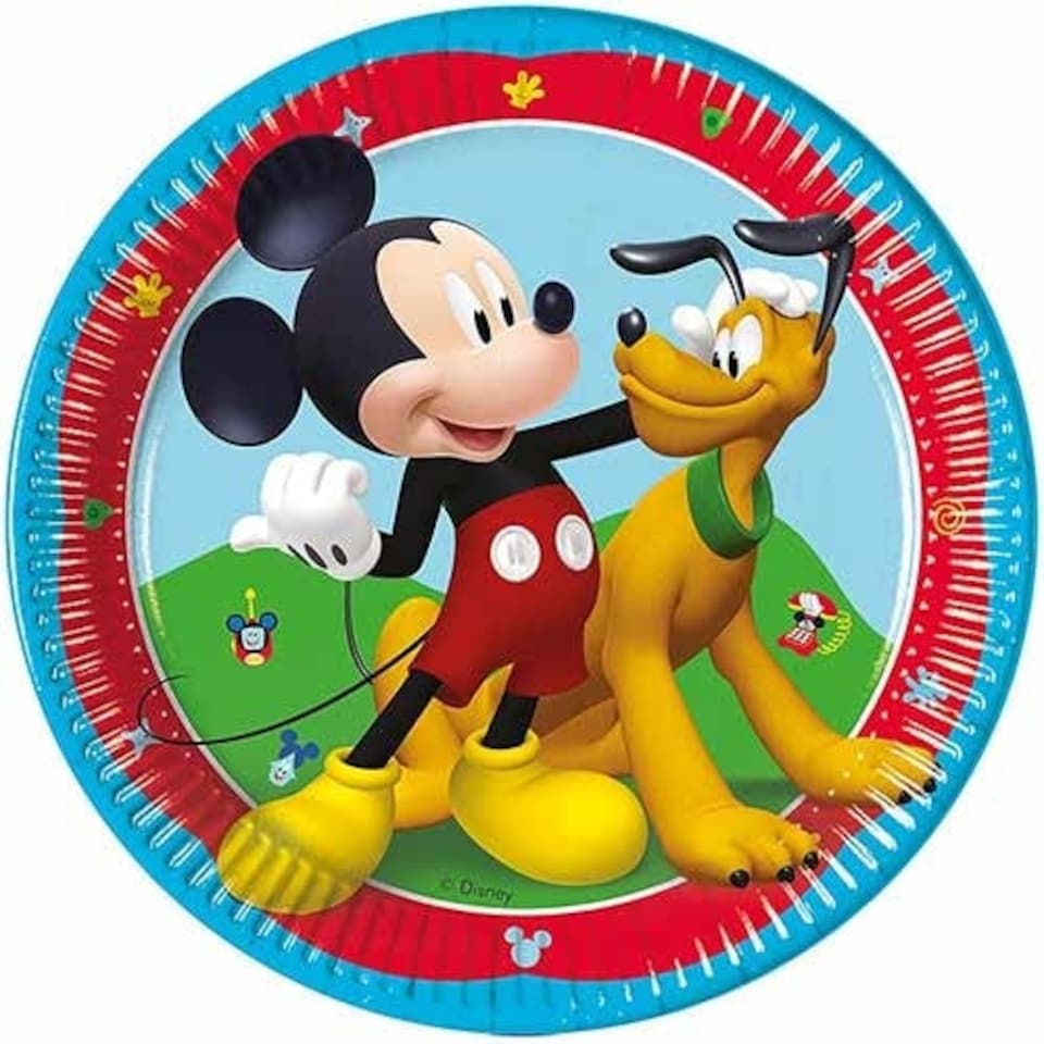 Disney Mickey Mouse Rock the House Round Paper Plates 23cm - Pack of 8 | Multi