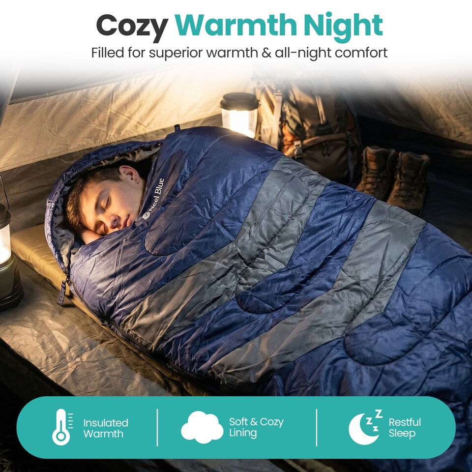 image 1 of 4 Season Waterproof Backpacking Sleeping Bag for Single Adults - 6ft